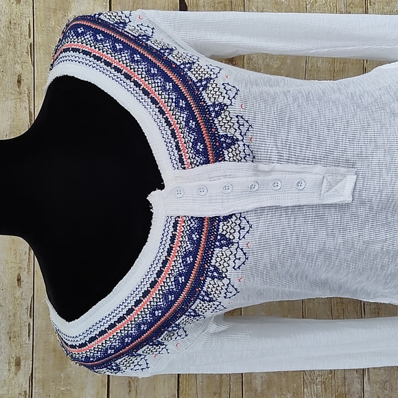 Free People Fair Isle Thermal Henley Top - Picture 4 of 10
